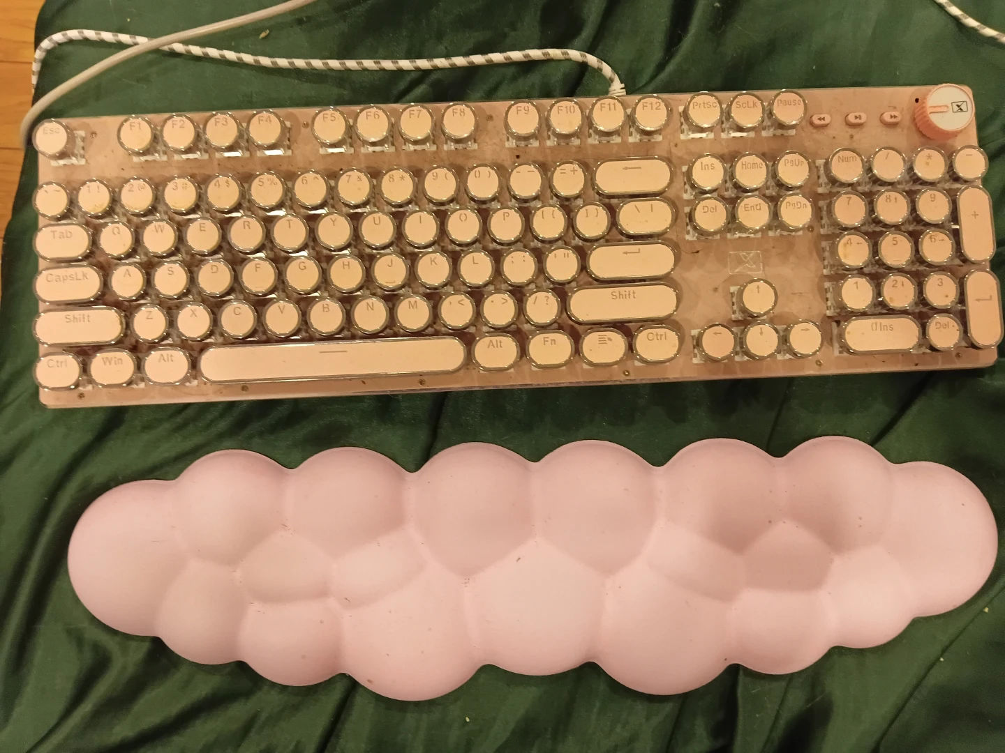 Pink Retro Typewriter Keyboard light up