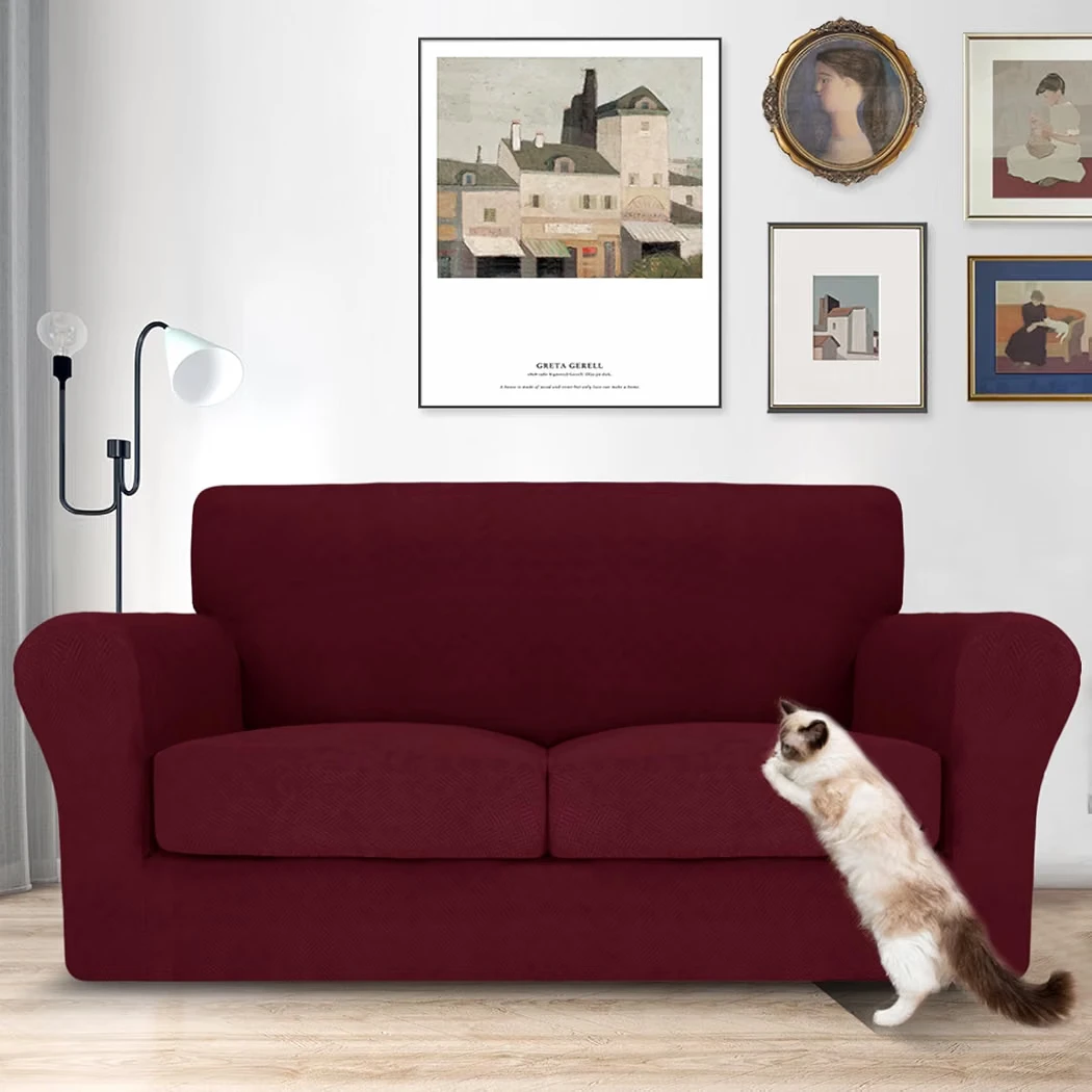 Loveseat and Sofa Cover - color burgundy