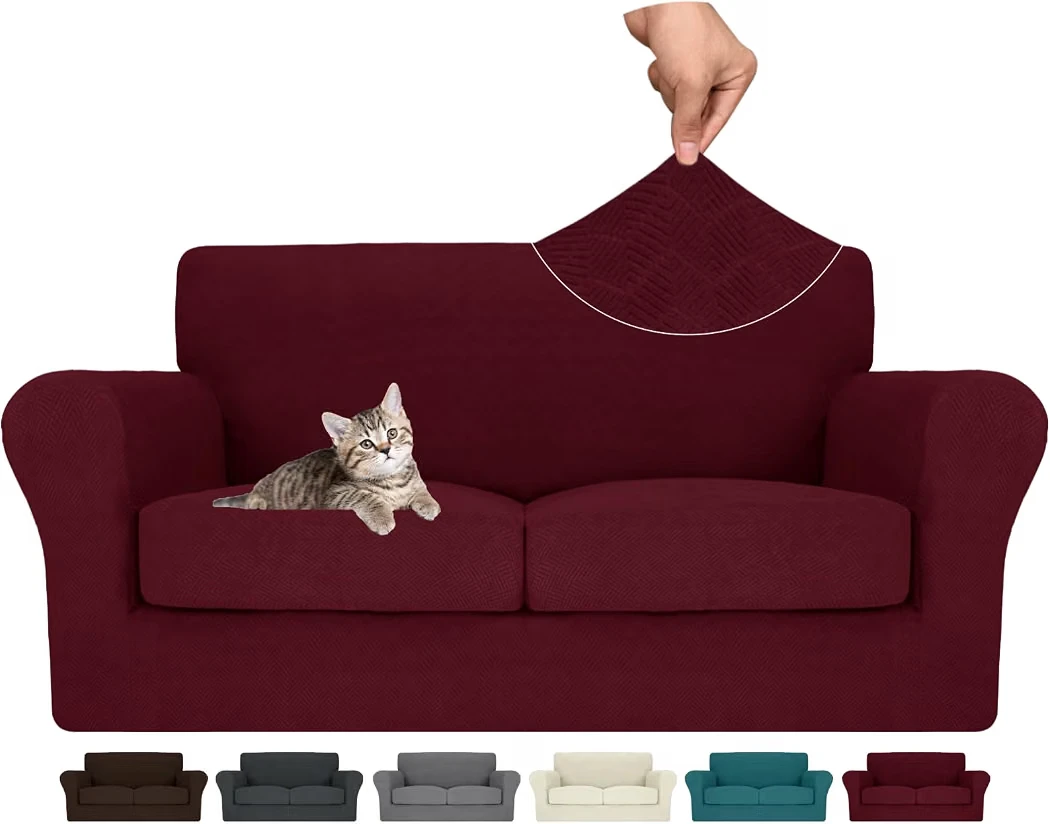 Loveseat and Sofa Cover - color burgundy - photo 2
