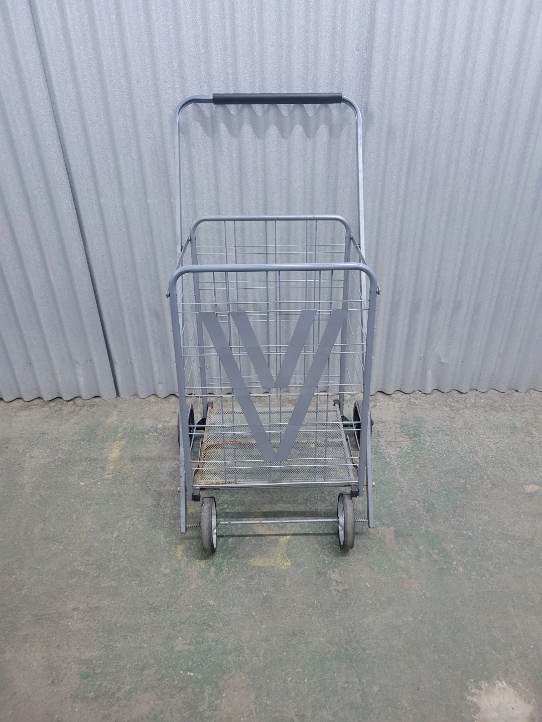 Gray Folding Shopping Cart