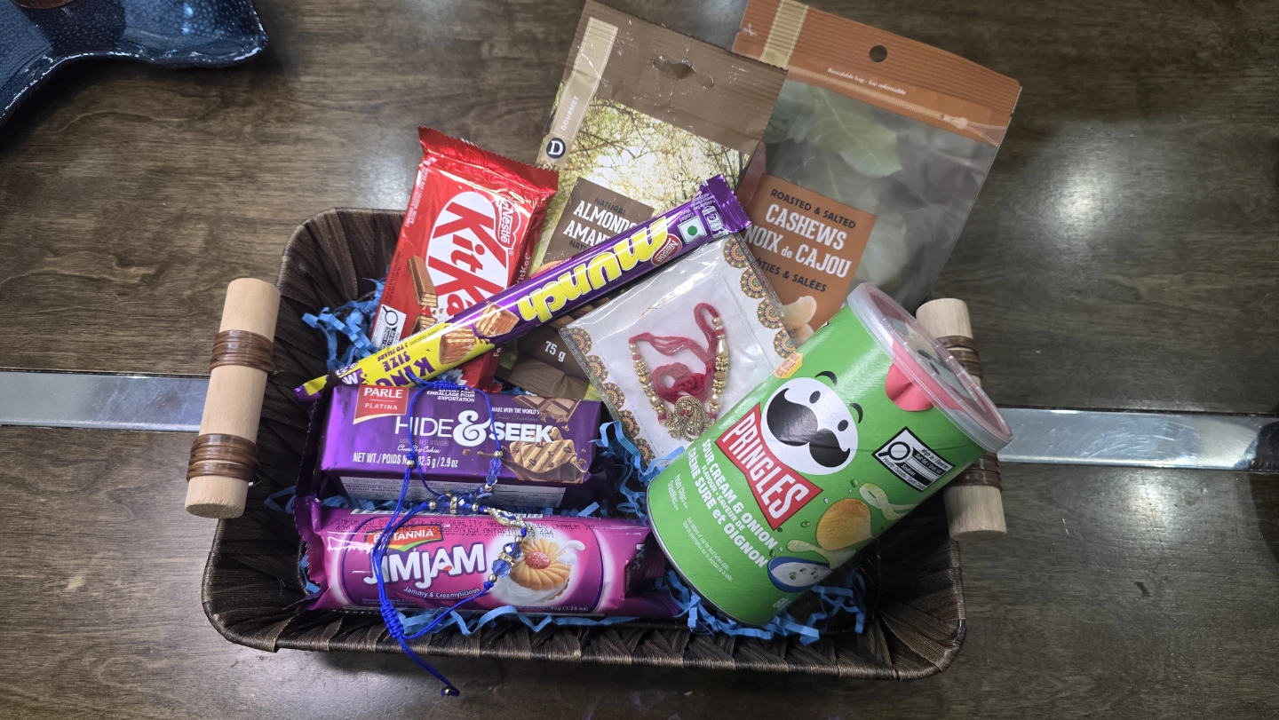 Raksha Bandhan Snack Basket with Kit Kat, Pringles, and More - photo 2