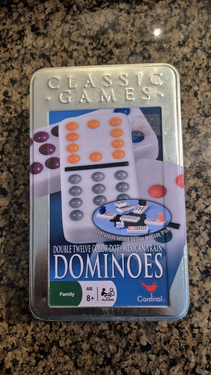 Complete New Cardinal Mexican Train dominoes set