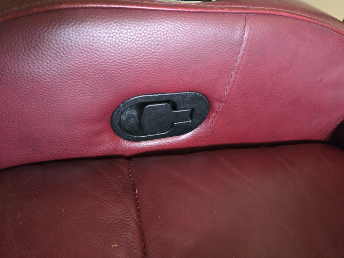 Burgundy Leather Recliner Chairs with Cup Holders - photo 2