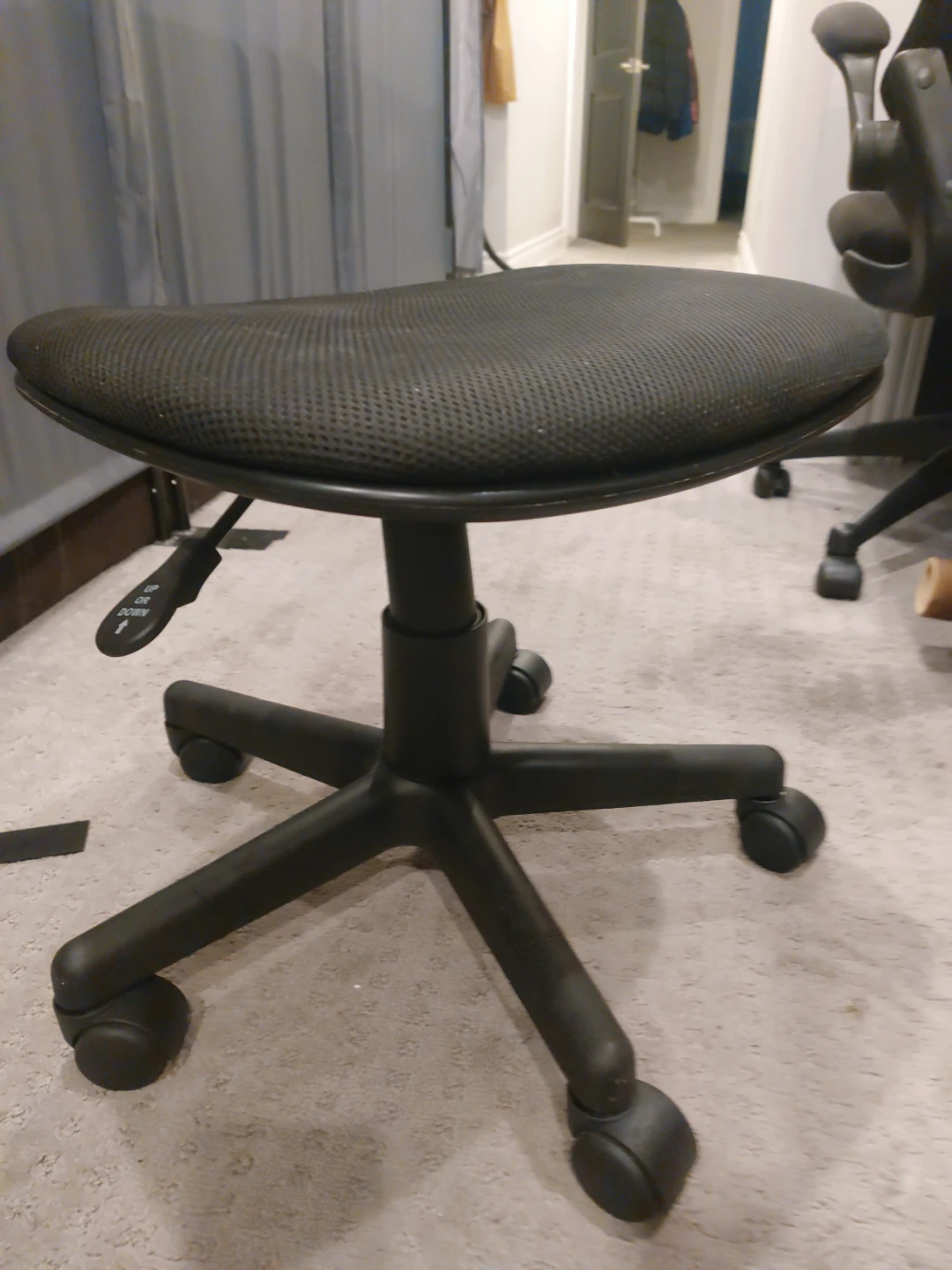 Black Adjustable Rolling Stool - photo 3