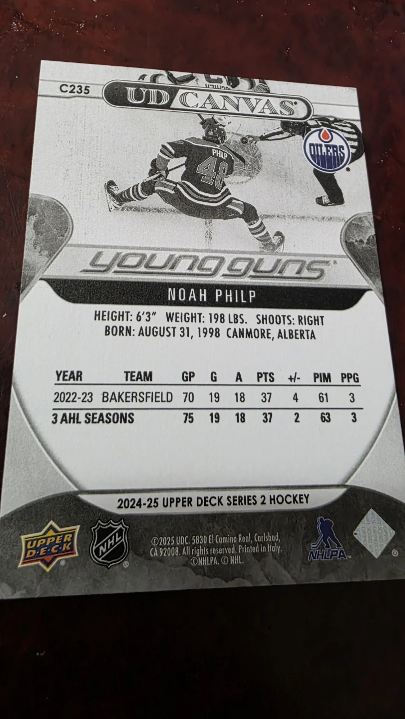 Noah Philp UD Canvas Young Guns Card - photo 2