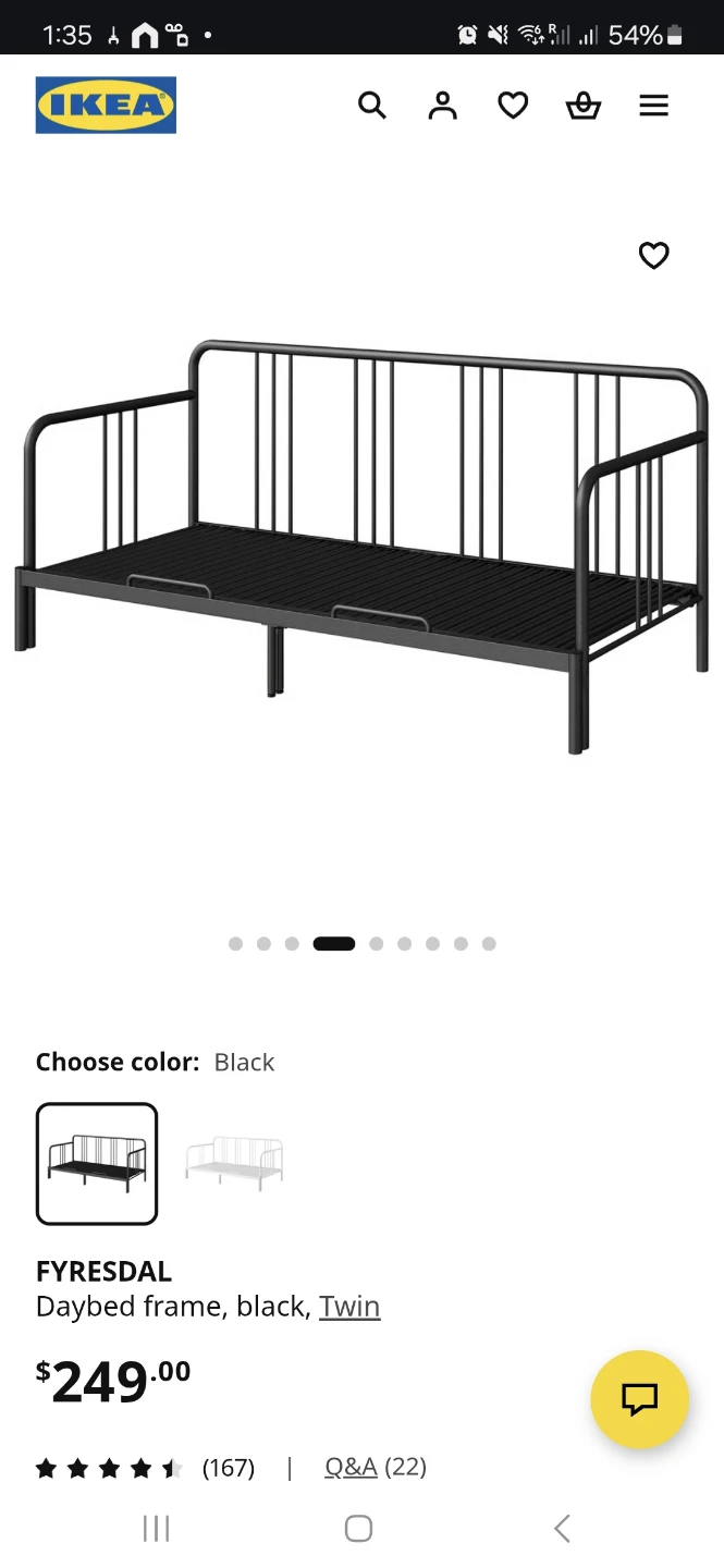 IKEA FYRESDAL Daybed Futon Frame, Black, Twin - photo 4