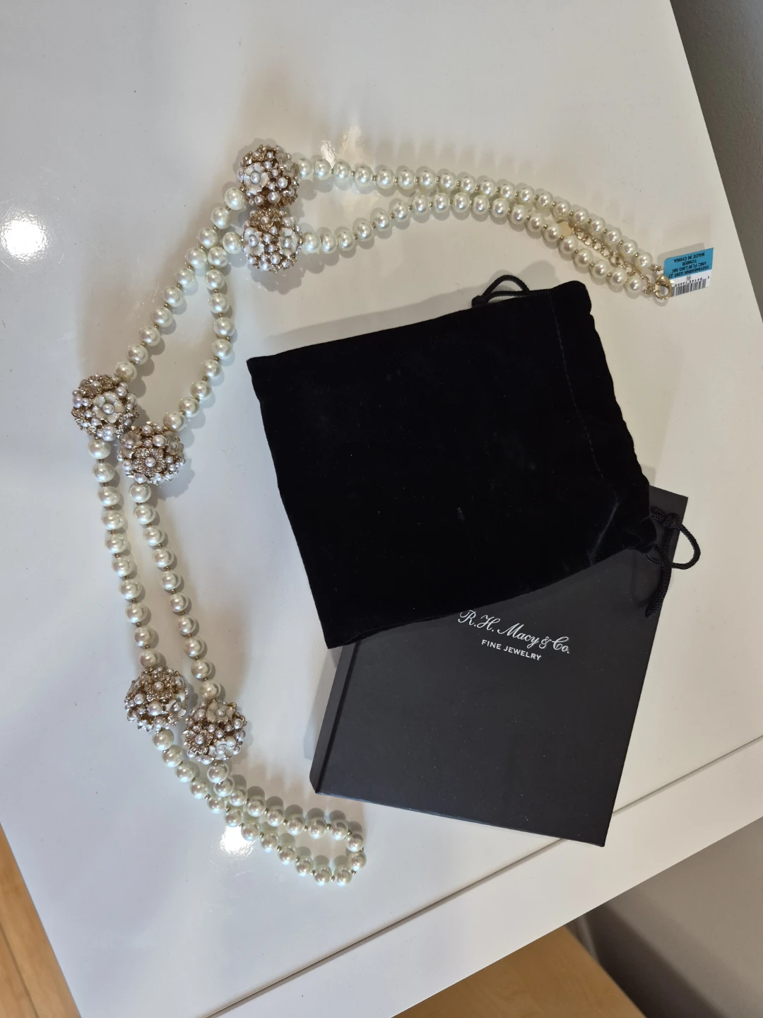 Charter Club Faux Pearl Necklace with Rhinestone Accents - photo 4