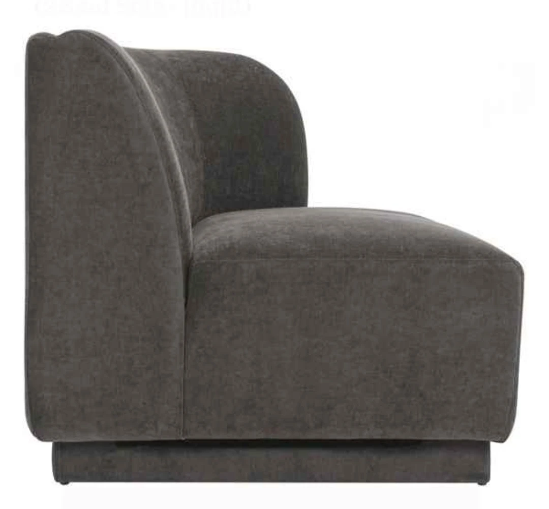 Moe's Yoon Modular Velvet Sectional Sofa in Grey. - photo 4