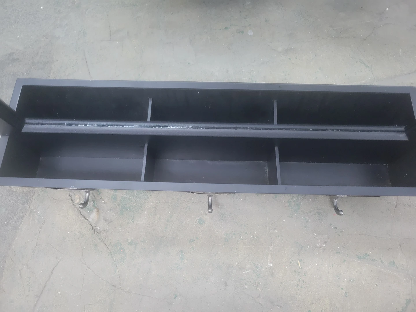 Black Wall Mirror with Shelf and Hooks - photo 3