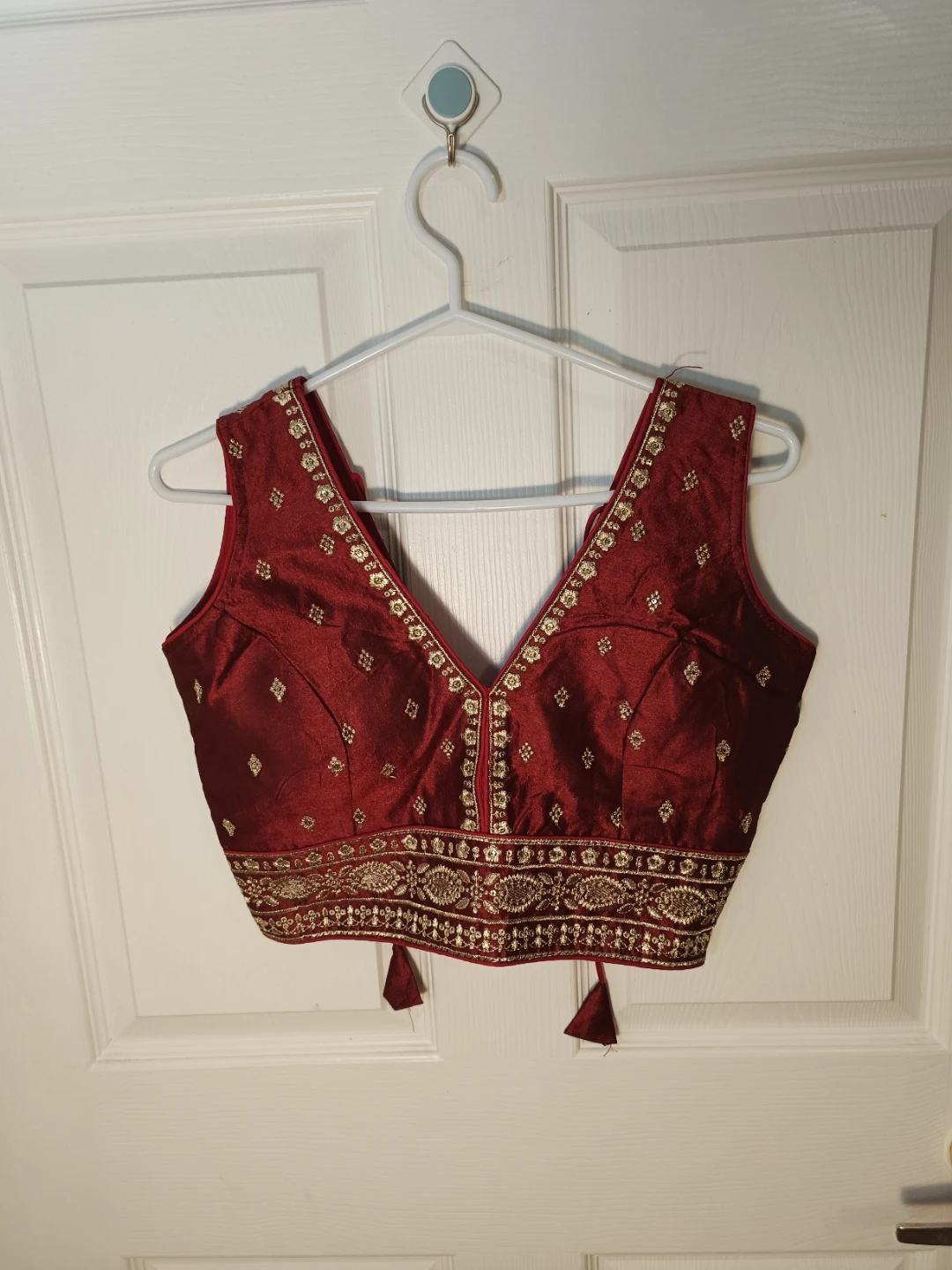 Brand new unboxing Maroon Embroidered Blouse