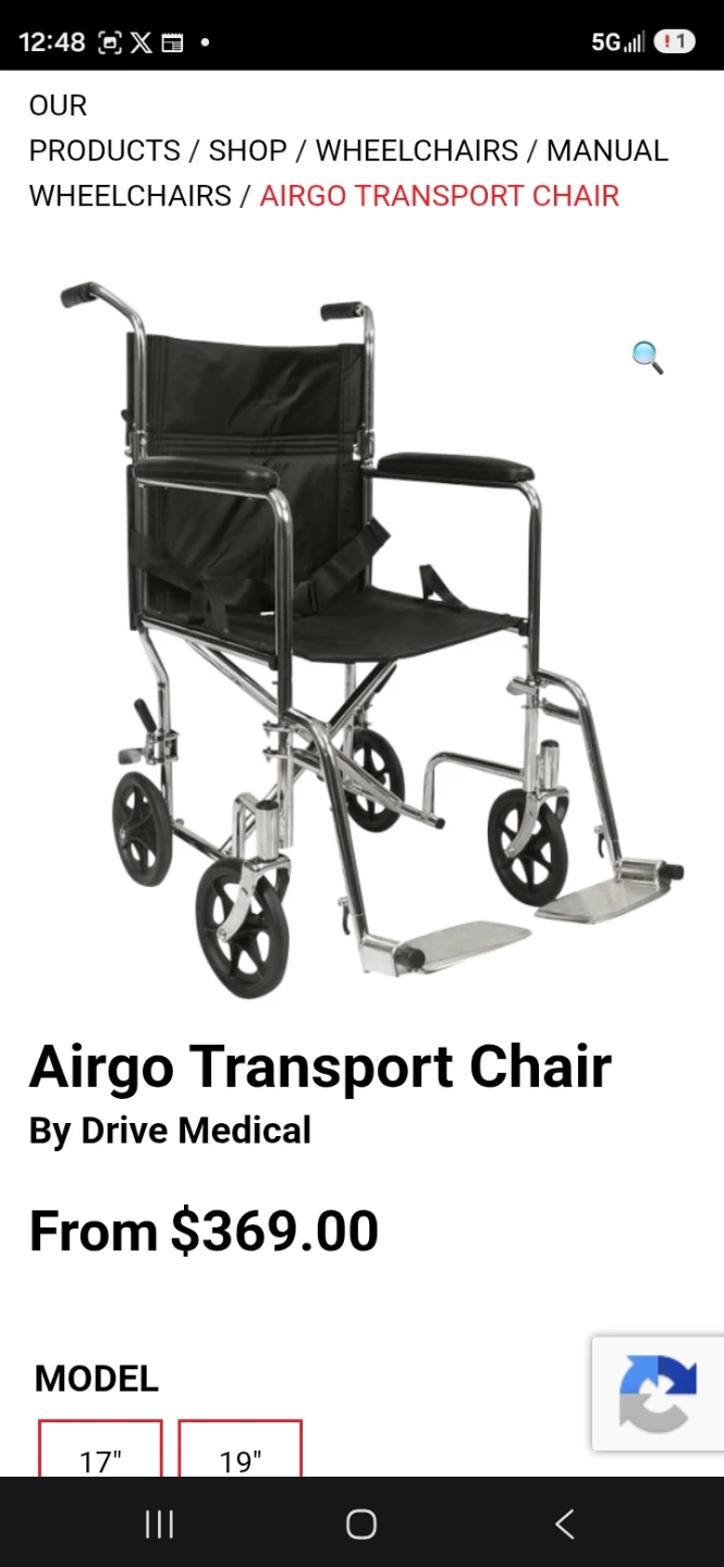 Airgo Comfort-Plus Lightweight Transport Chair - photo 4