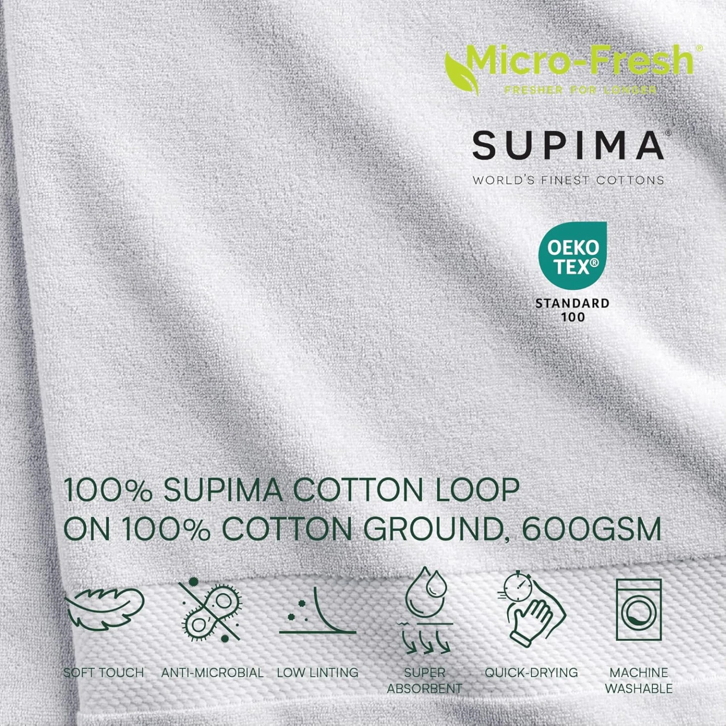 Lacoste Heritage 100% Supima Cotton Bath Towel - photo 4