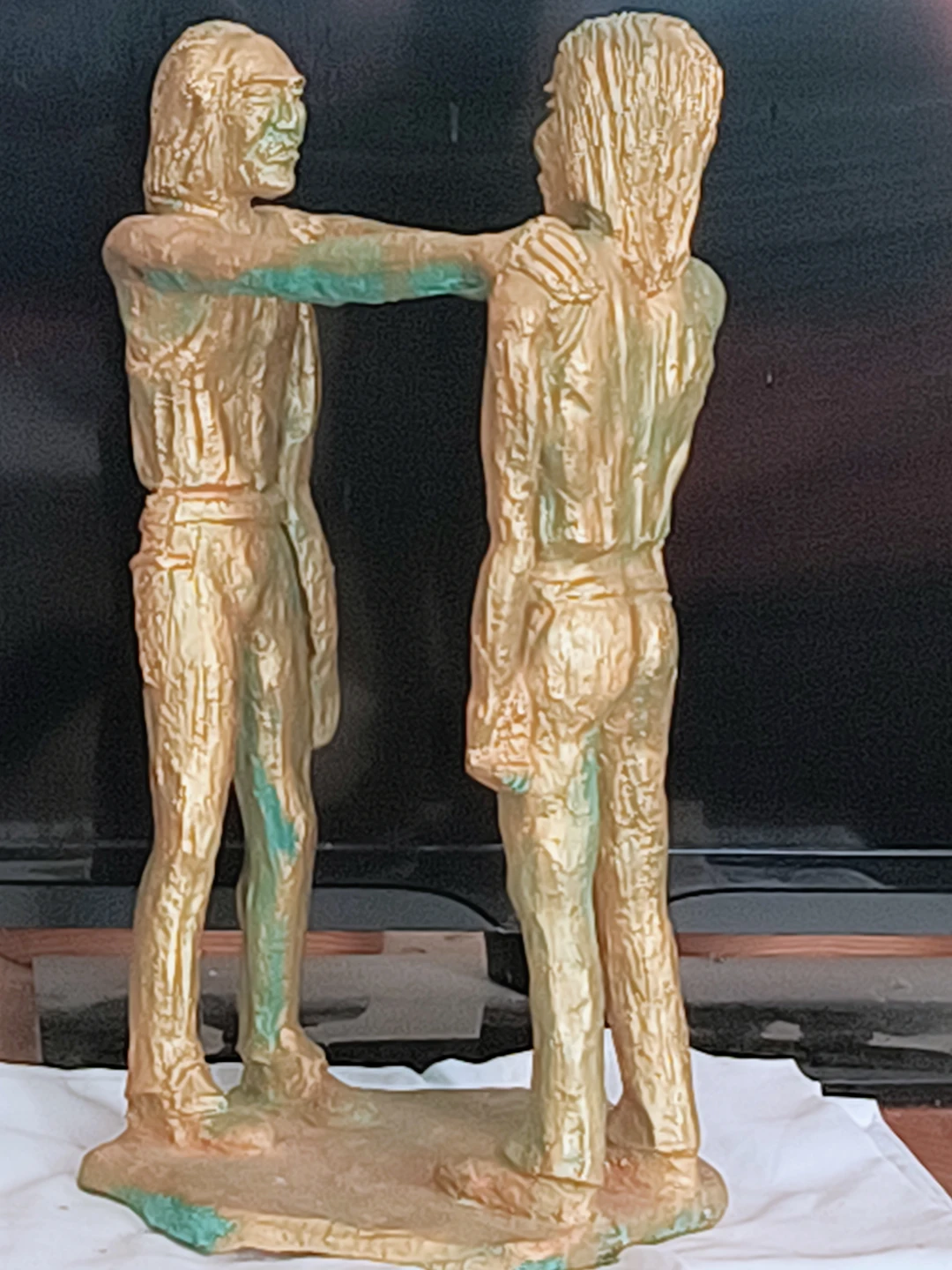 Statue art the meeting about 14 tall