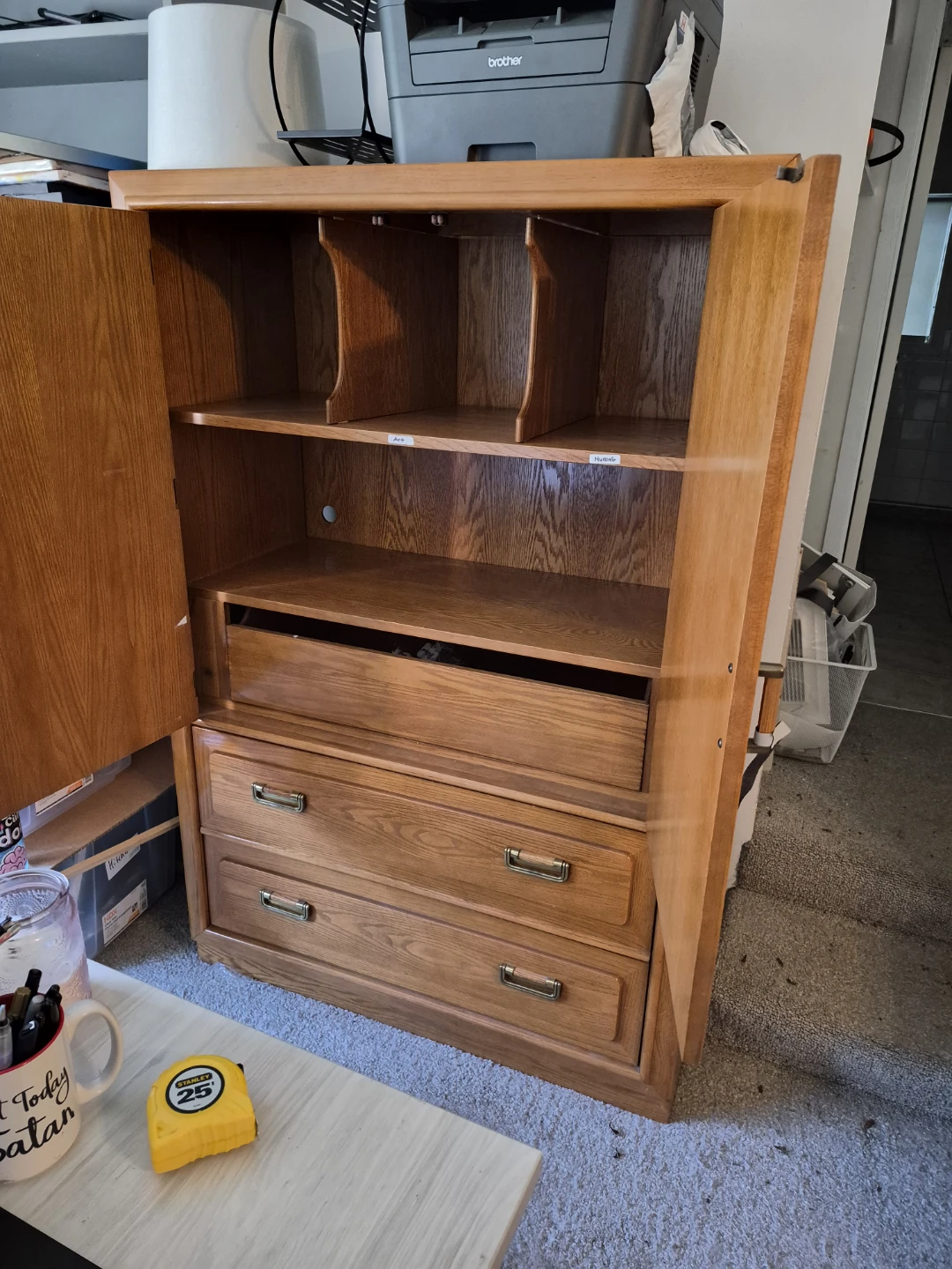 Vintage Wooden Armoire Wardrobe - photo 2