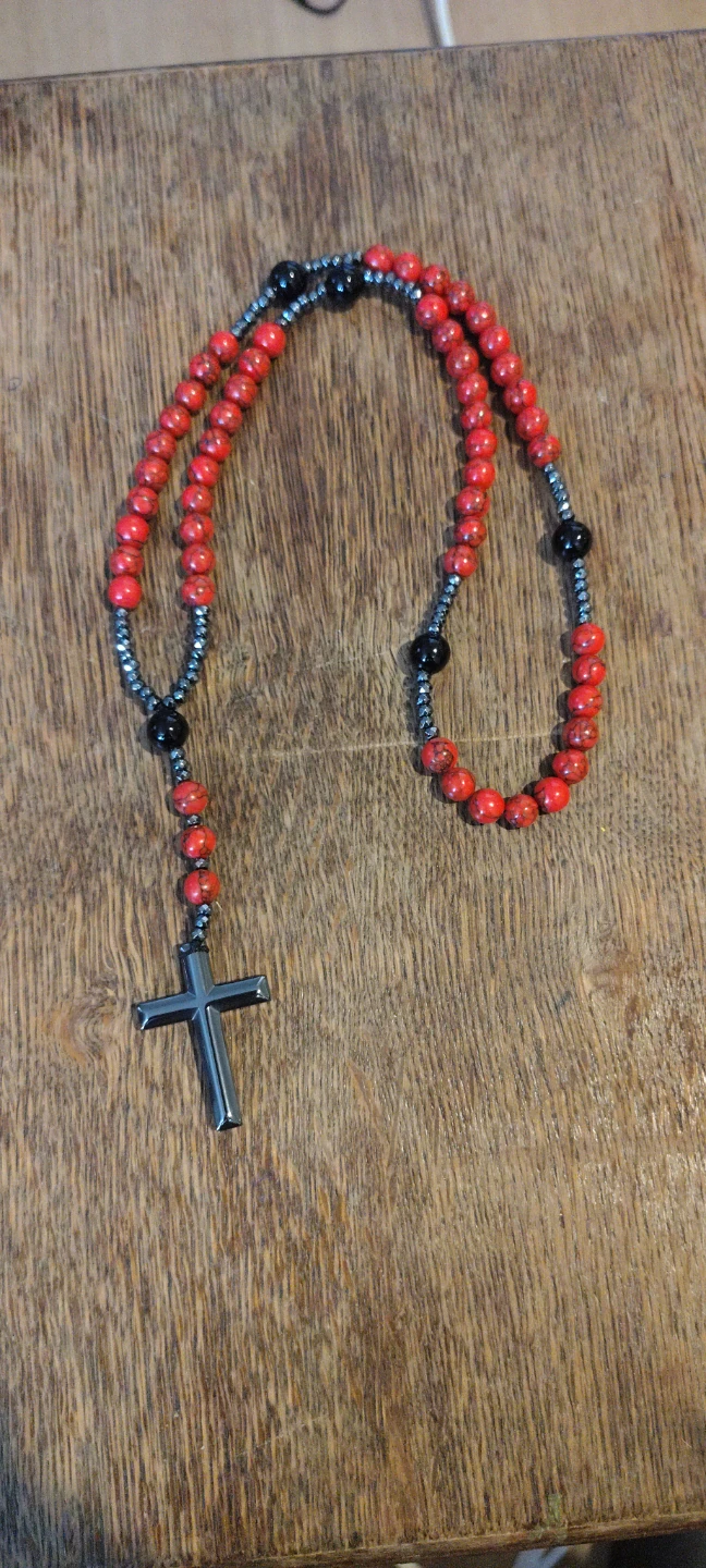 Two Beaded Necklaces - Compass & Cross Pendants - photo 4