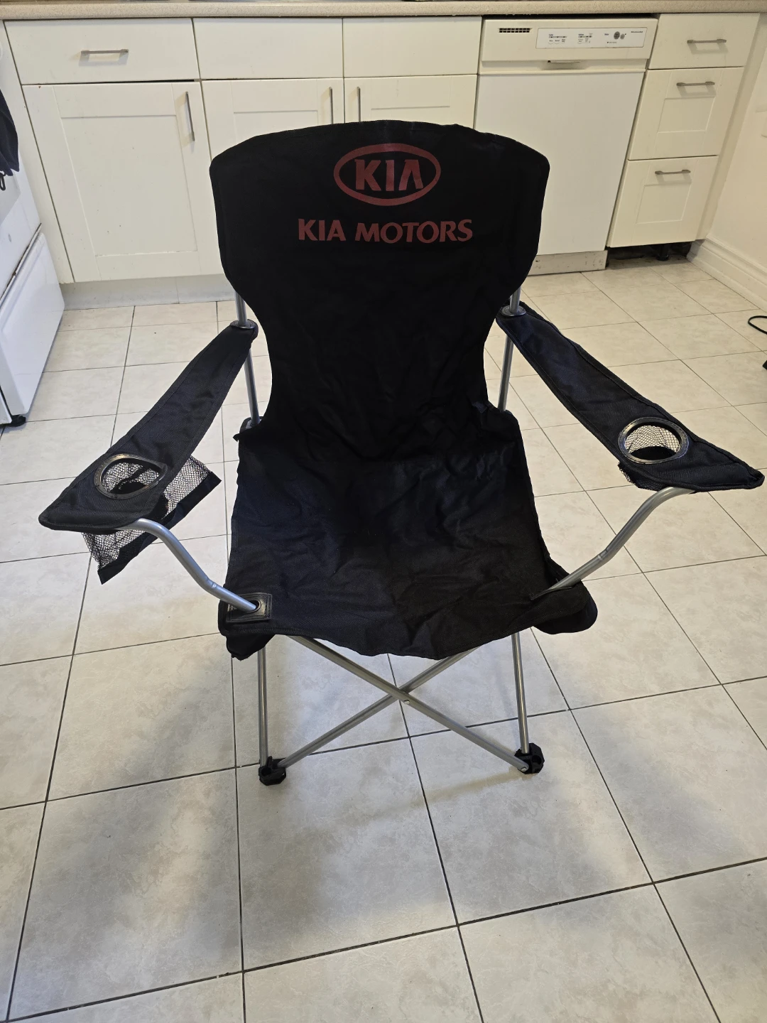 Black Kia Motors Camping Chair with Cup Holders - photo 2