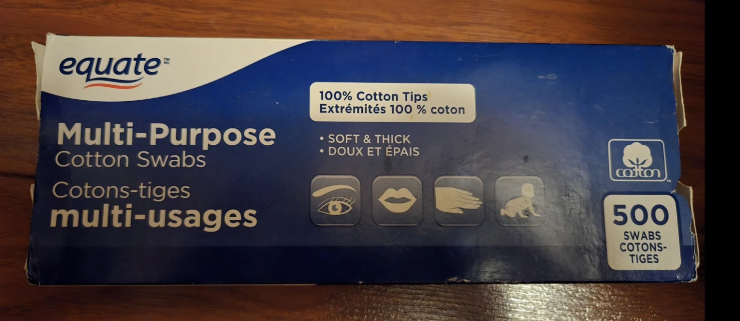 Equate Multi-Purpose Cotton Swabs - About 200 left
