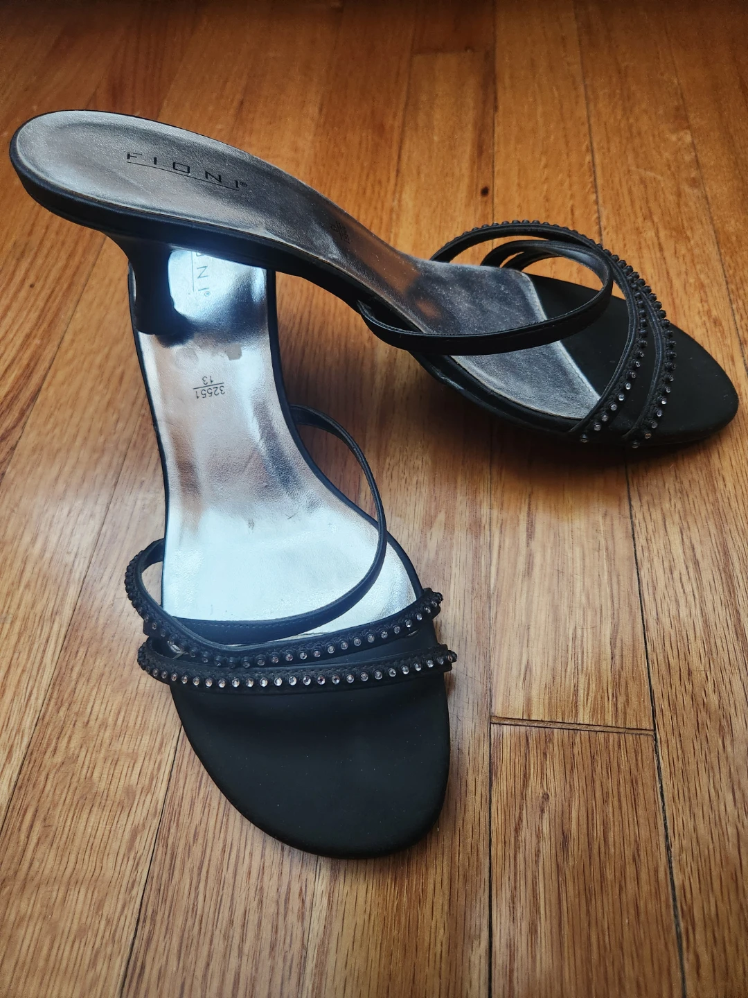 FIONI  Black Rhinestone Mule Heels - photo 5