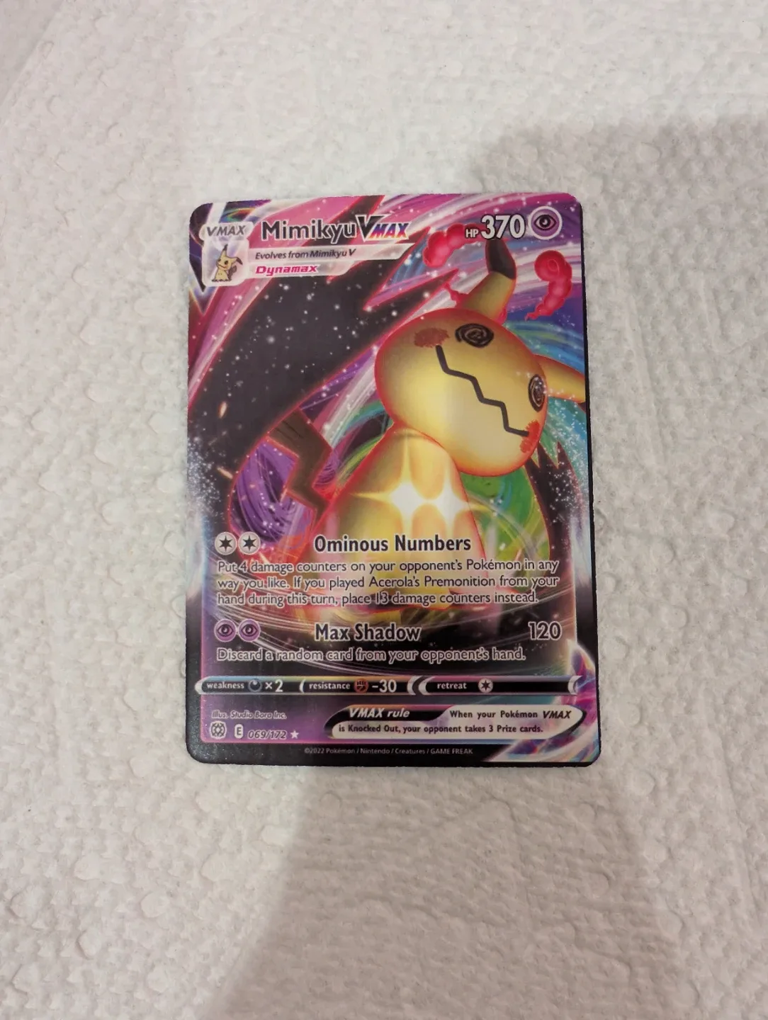 Pokemon Mimikyu VMAX Trading Card  069 / 172 - photo 4