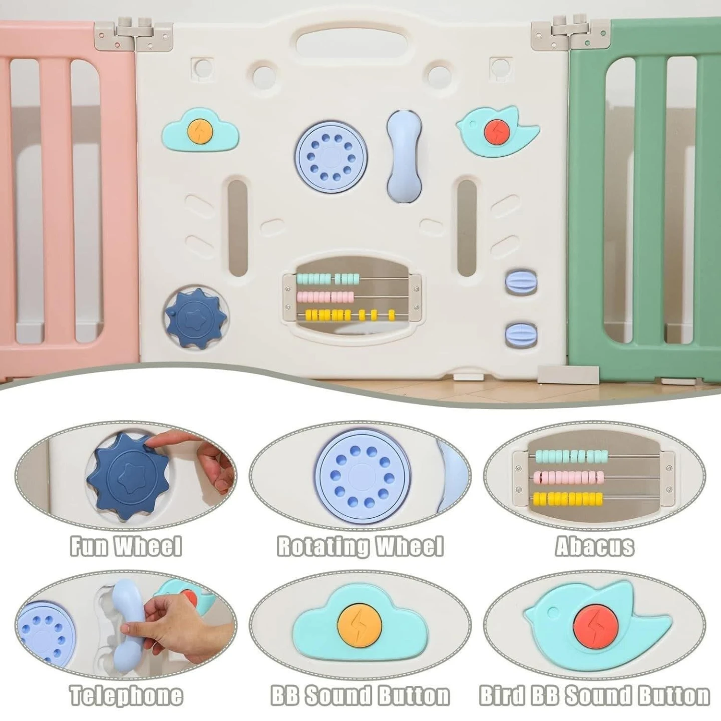 Multi-Color Baby Playpen with Toys - photo 4