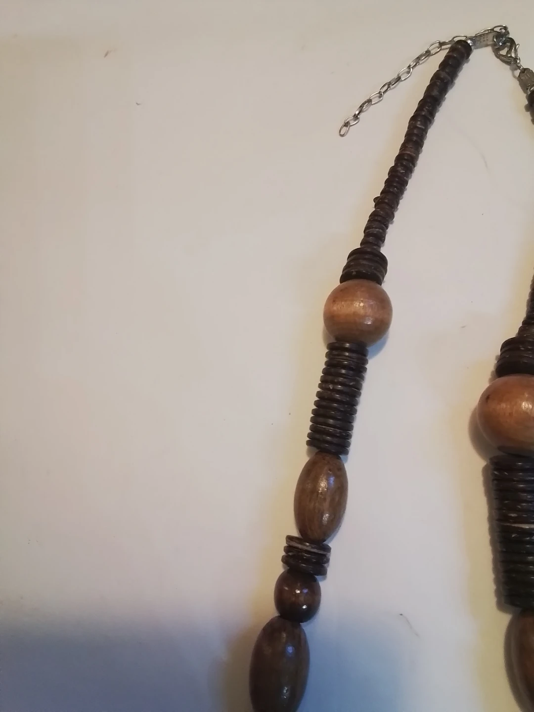 Handcrafted Mixed Wooden Bead & Coconut Shell Strand Necklace - photo 3