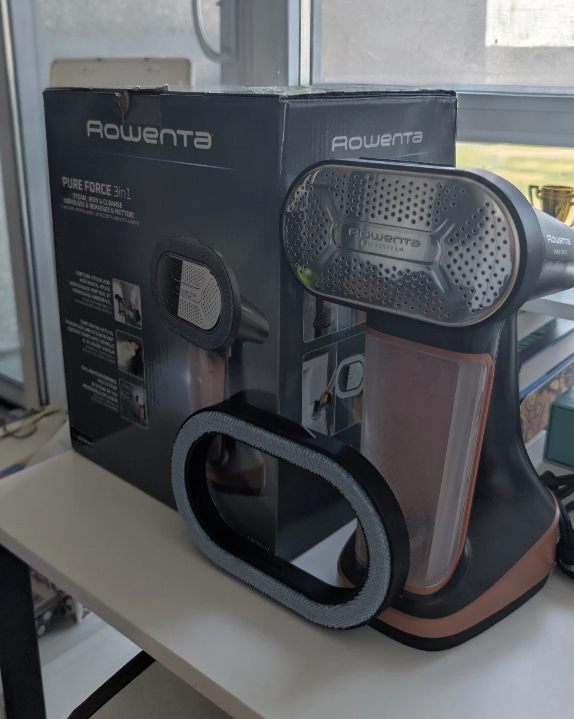 Rowenta Pure Force 3in1 Steam, Iron & Cleanse Garment Steamer - photo 2