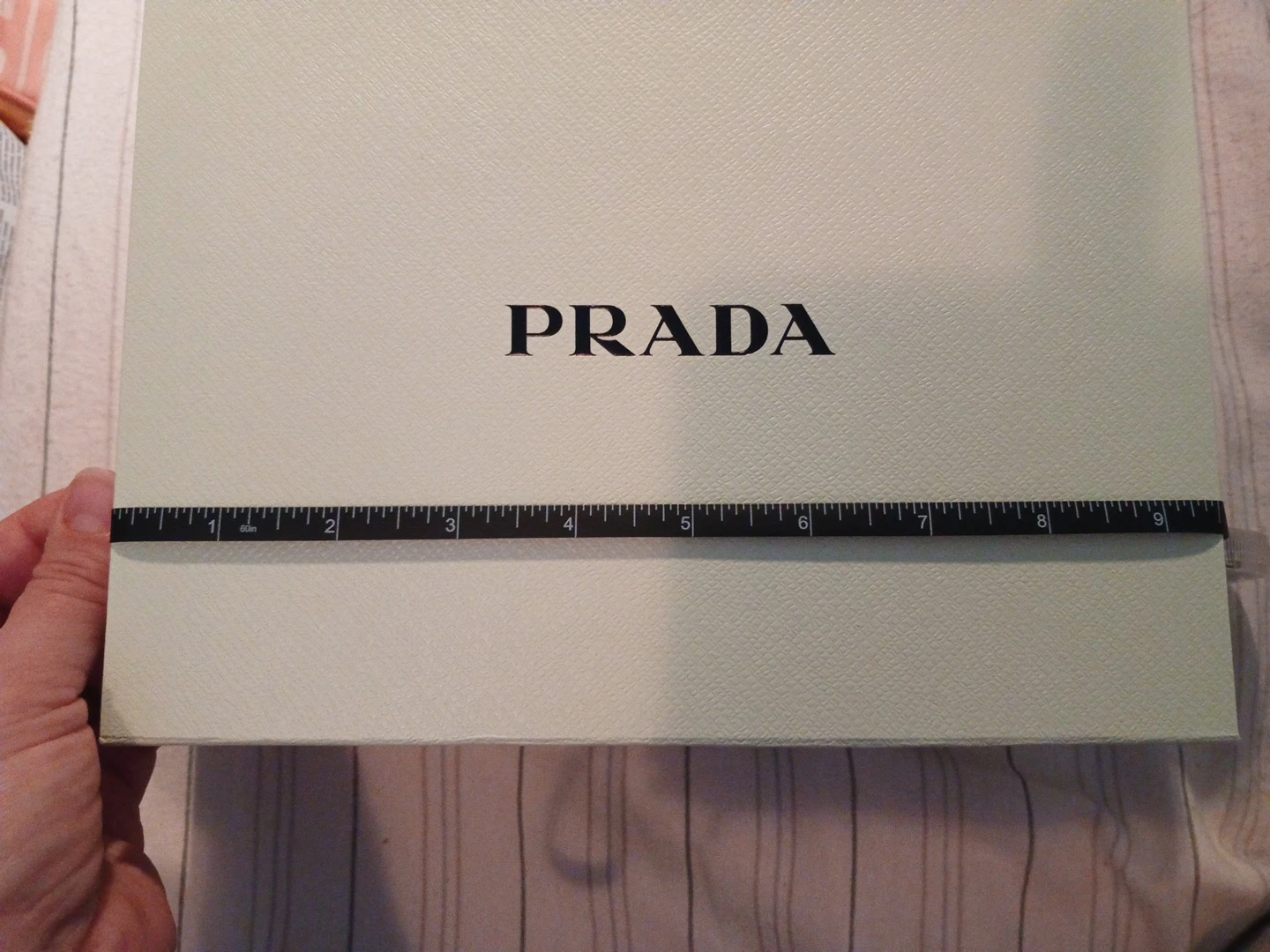 Prada gift box,  tissue and envelope