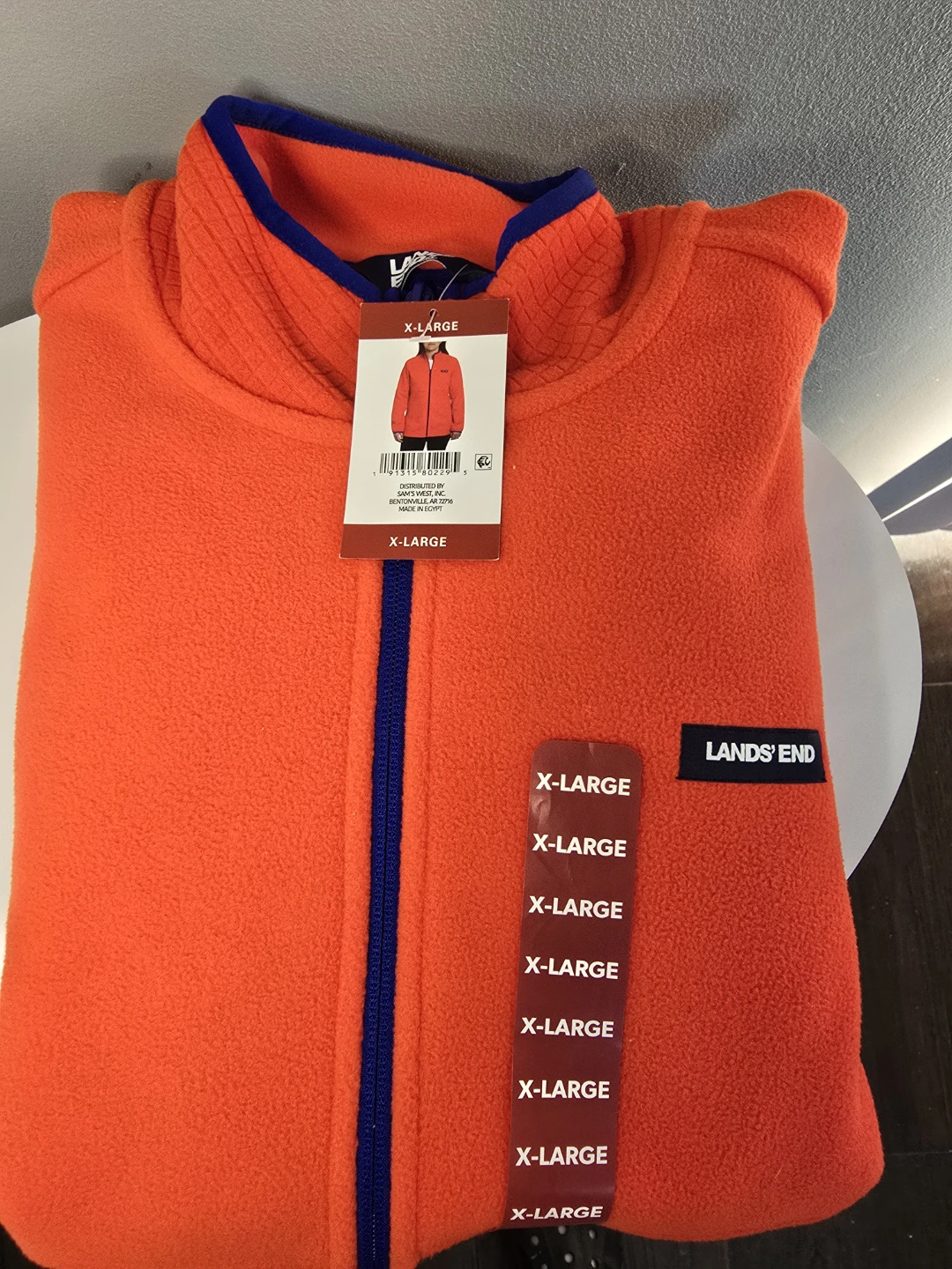 Lands' End Orange Fleece Jacket - X-Large - photo 3