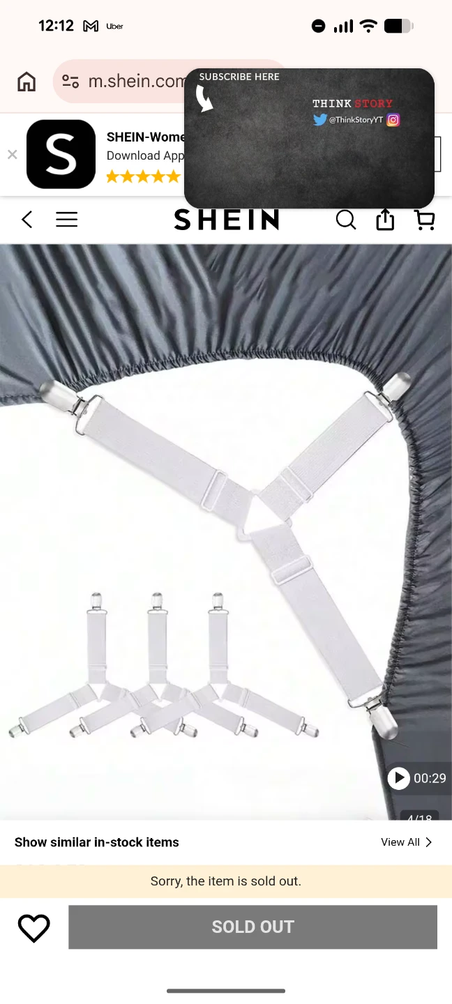 Elastic Bed Sheet Clips x 4