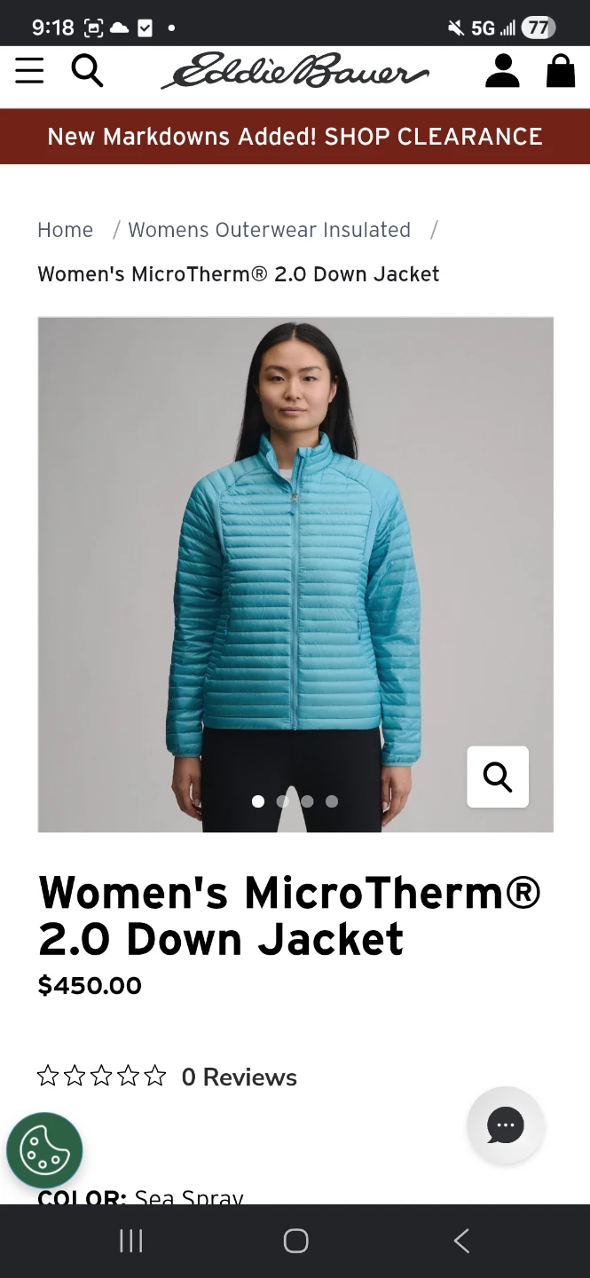 Orange color Eddie Bauer Women's MicroTherm® 2.0 Down Jacket