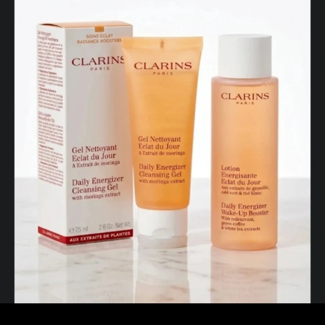 Clarins Daily Energizer Cleansing Gel & Wake-Up Booster Set