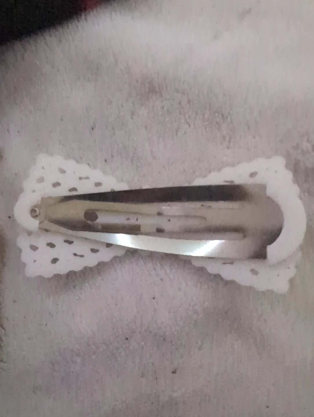 White Pearl Bow Hair Clip - photo 2