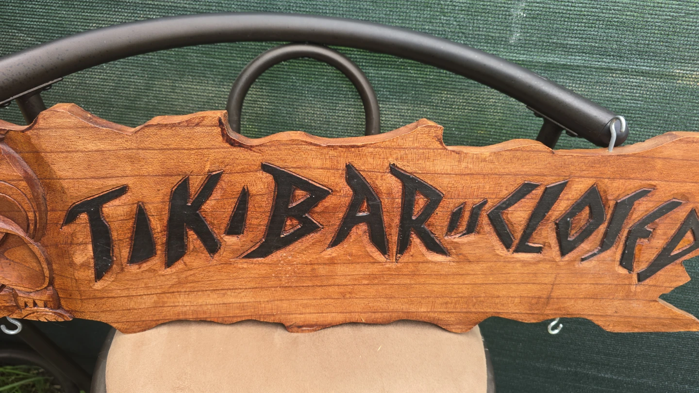 Carved Wooden Tiki Bar Open/Closed Sign - photo 4