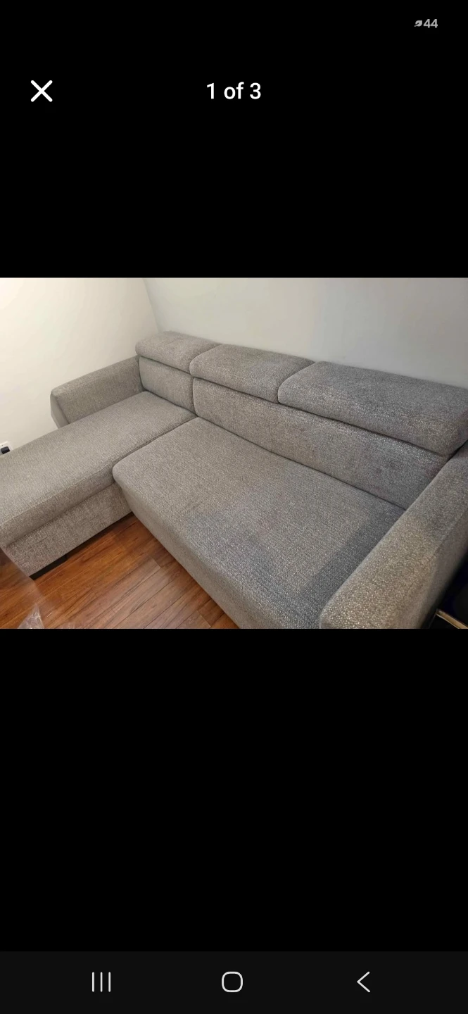 Grey Sectional Sofa with Reclining Headrests - photo 3