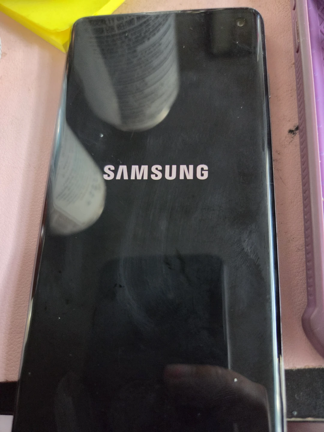 Samsung Galaxy S10 Phone with Purple Case - photo 4