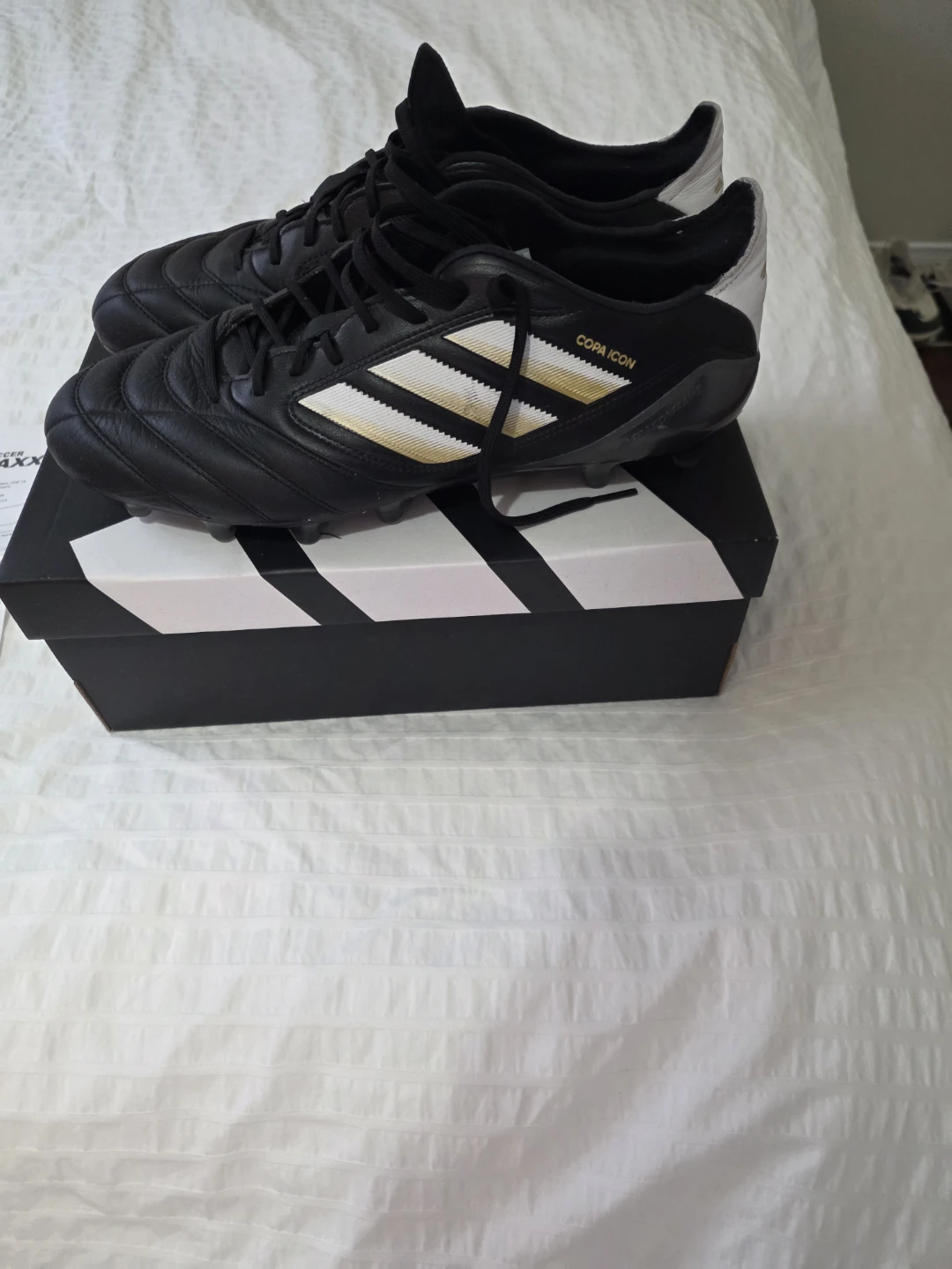 Size 12 Adidas Copa Icon II Cleats Black/White/Gold