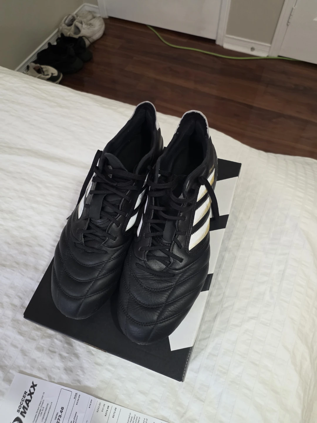 Size 12 Adidas Copa Icon II Cleats Black/White/Gold - photo 2