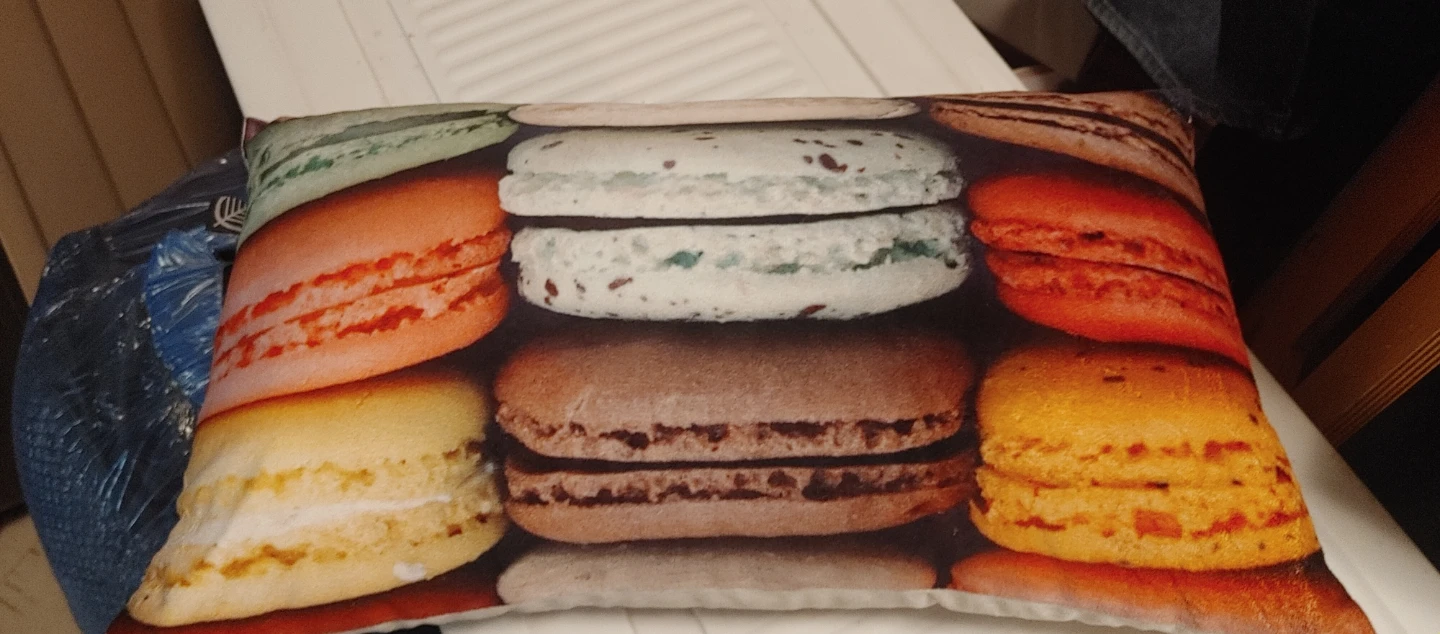 Macaron Print Lumbar Pillow
