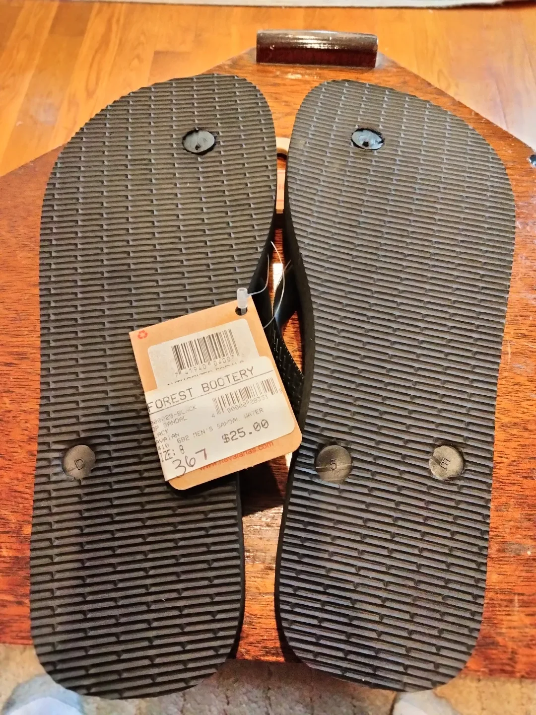 Havaianas Black Flip Flops Size 8 - photo 3