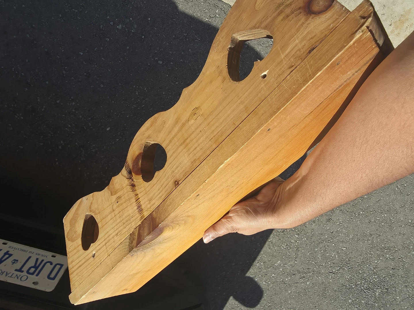 Wooden Shelf with Heart Cutouts - photo 3