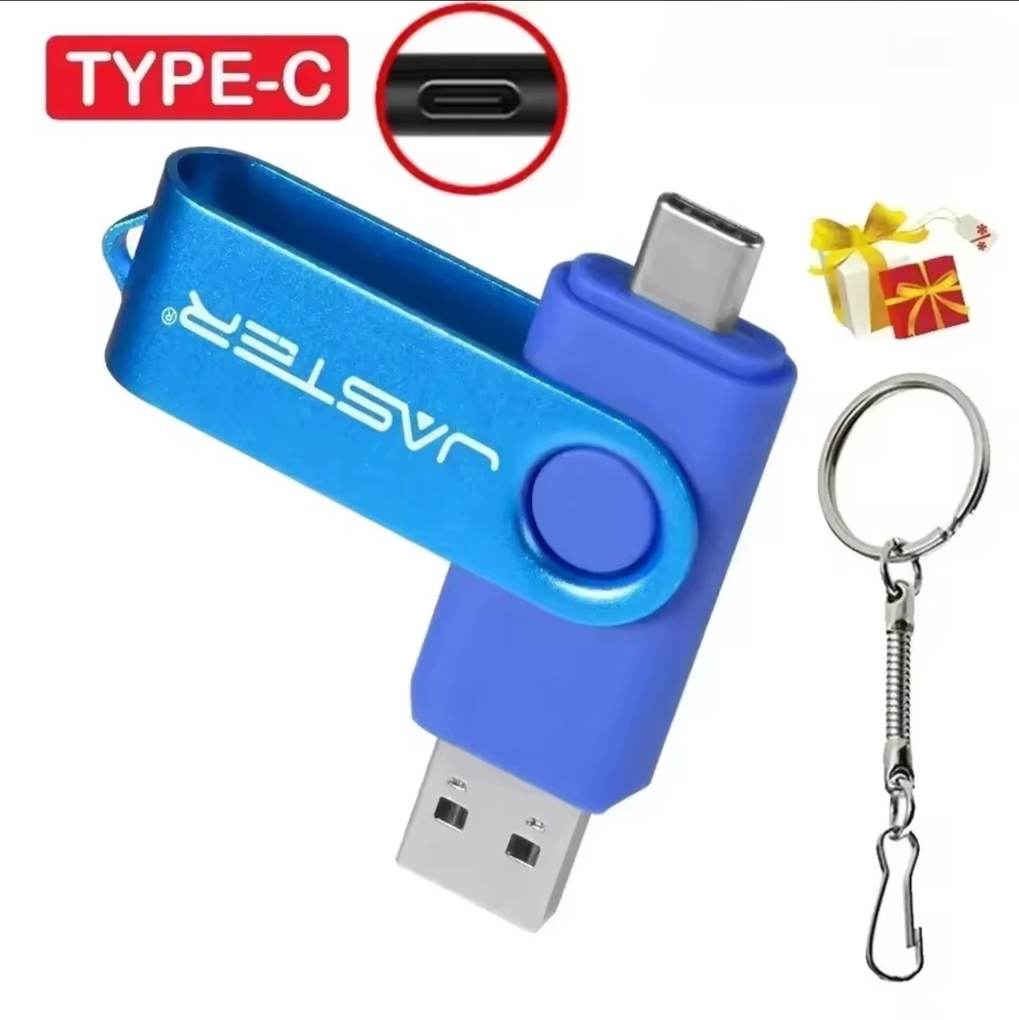 Jaster Blue USB Flash Drive with Type-C Connector