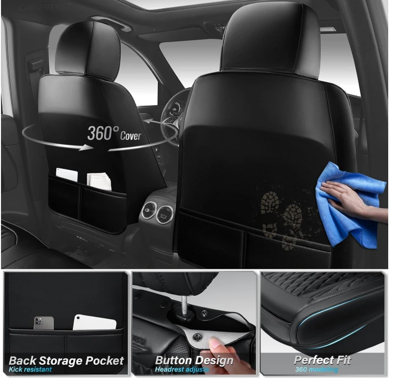 Leather Car Seat Covers Full Set Brand New in Box - photo 3
