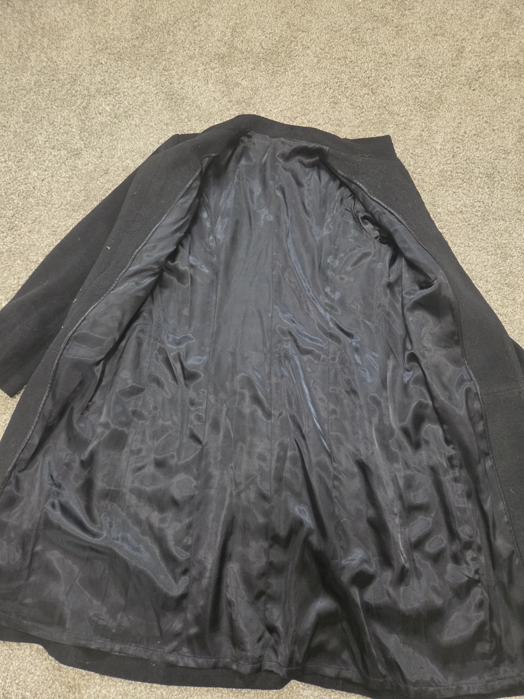 Long black button-up wool blend coat - photo 5