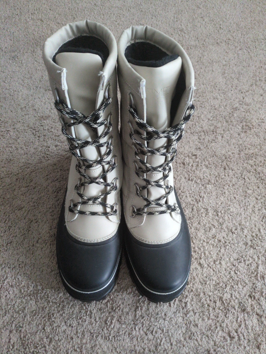 Never worn Cream and Black Lace-Up Winter Boots - photo 2