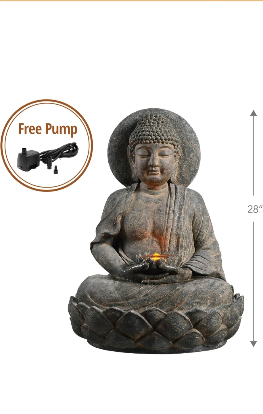 Teamson Home Buddha Outdoor Waterfall Fountain with LED Lights - photo 2