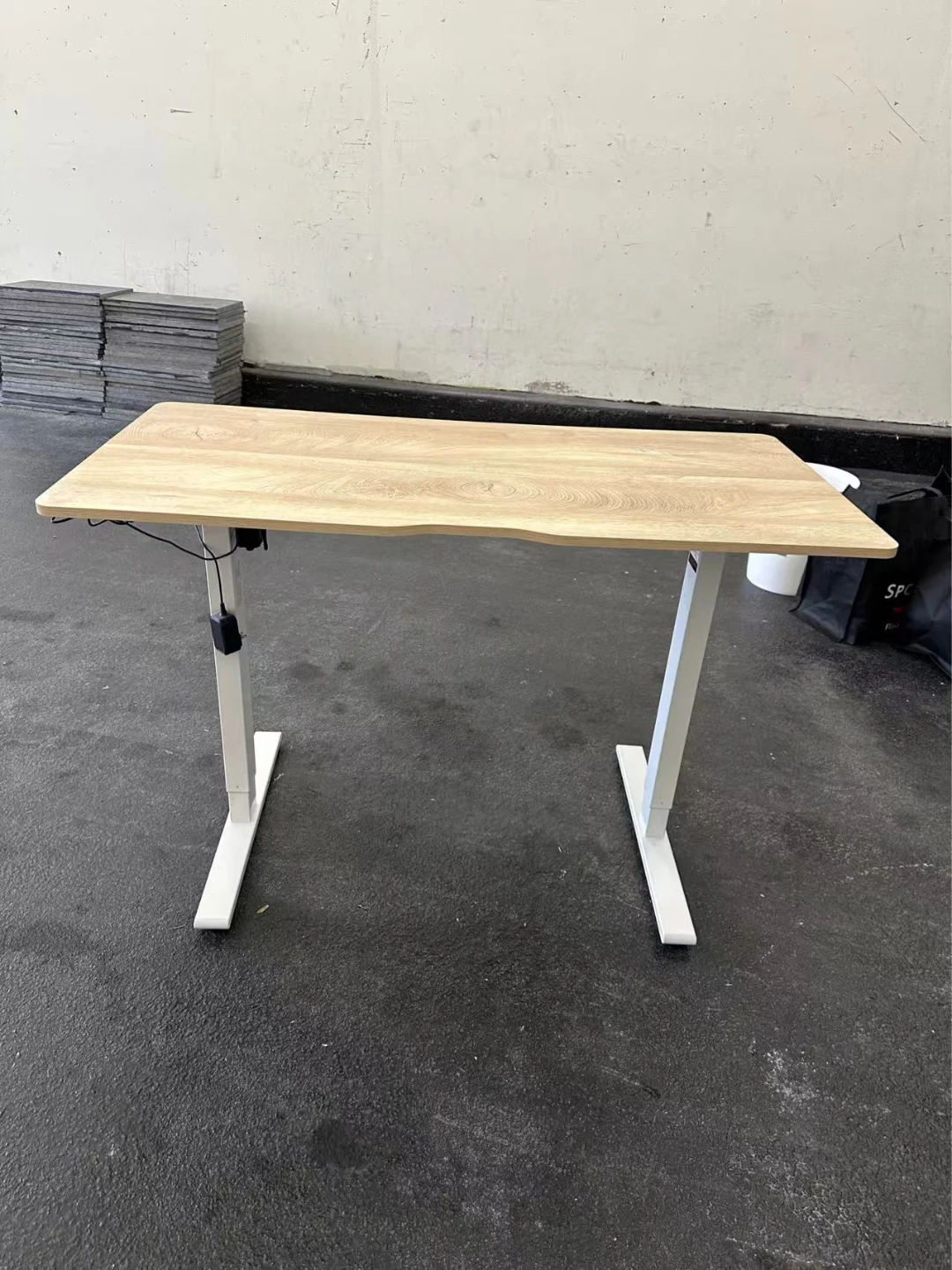 Adjustable Height Standing Desk with Wooden Top