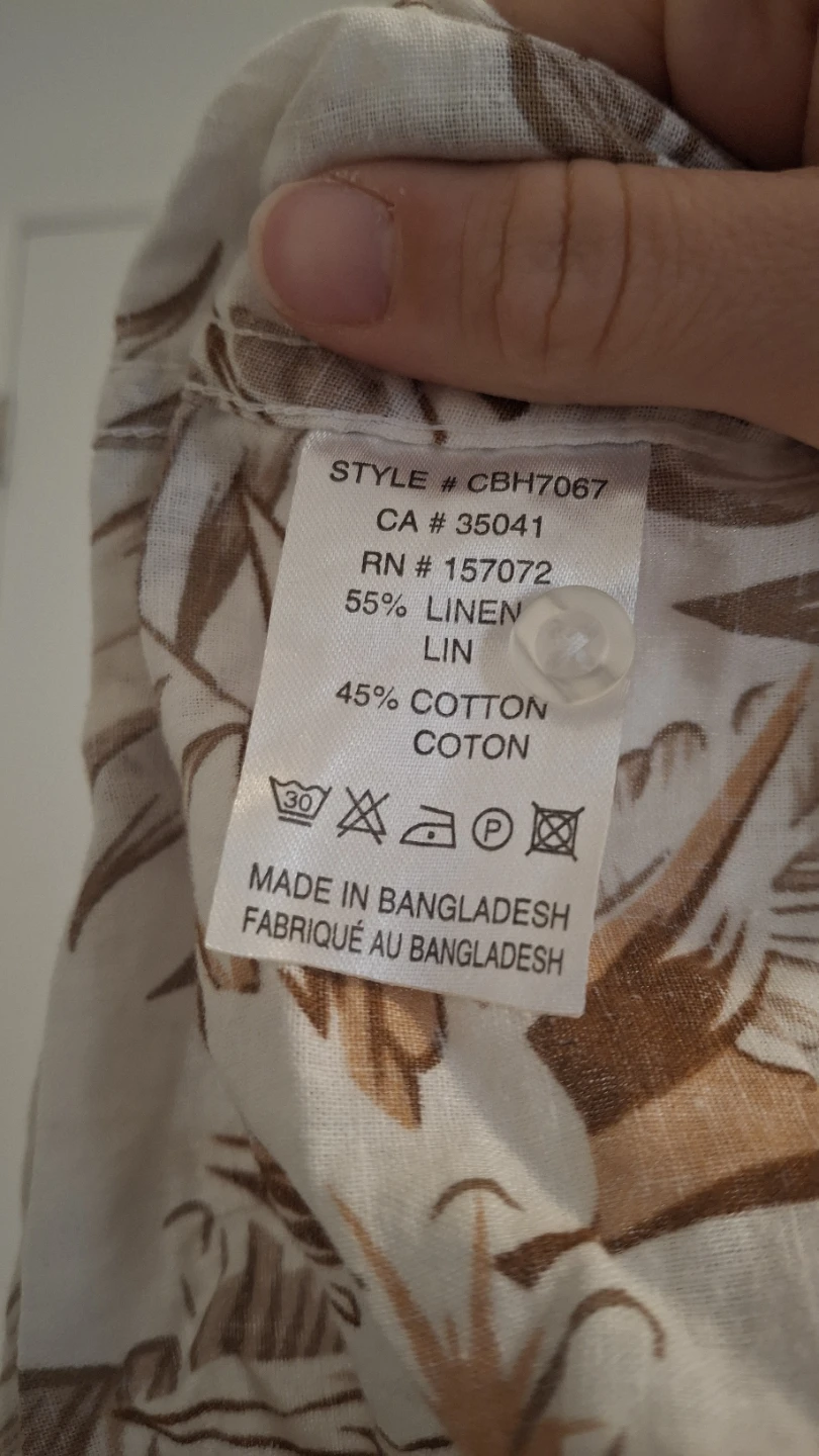 Short Sleeve Button-Up Shirt - Tropical Print - photo 3