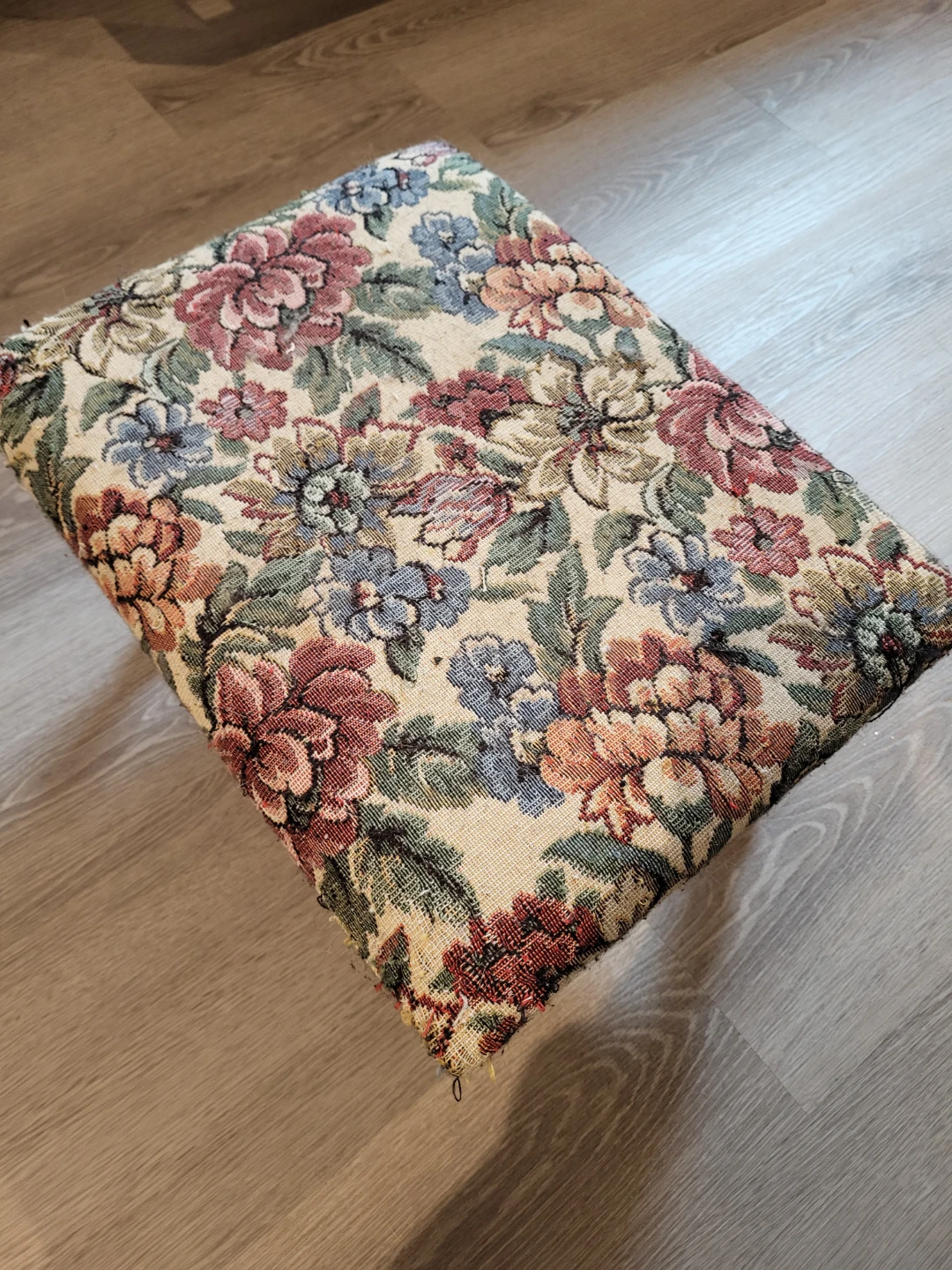 Antique Floral Footstool Ottoman - photo 2