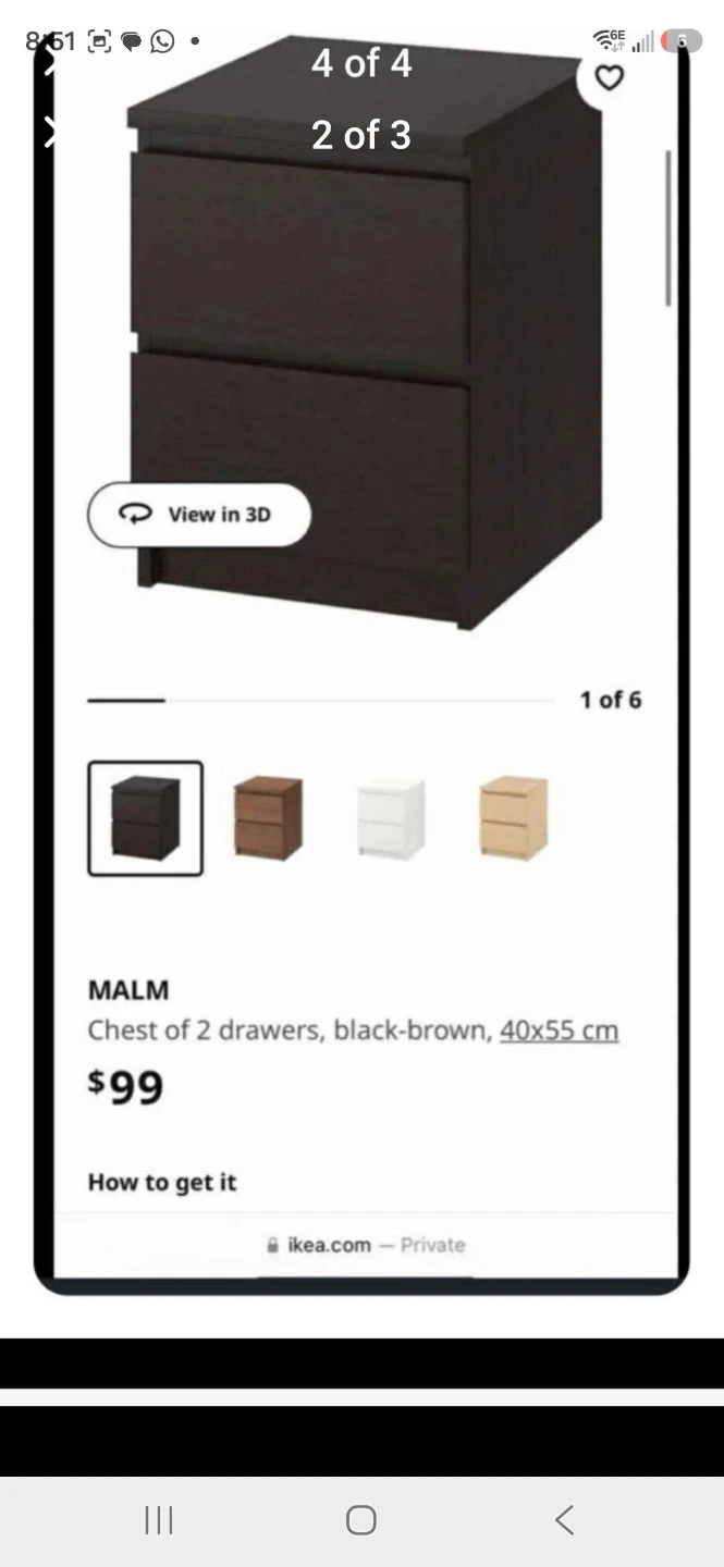 IKEA MALM Chest of 2 drawers (pair) - photo 2