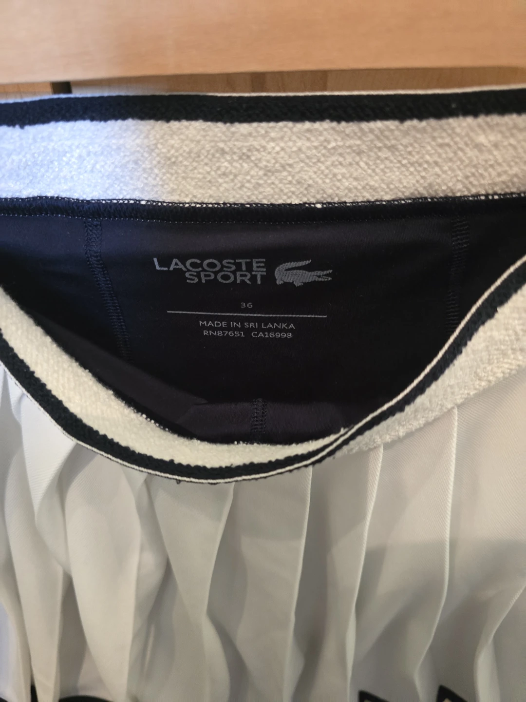 Lacoste Sport Tennis Skirt White Black Size 36 - photo 2